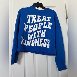 Treat People With Kindness blue sweatshirt